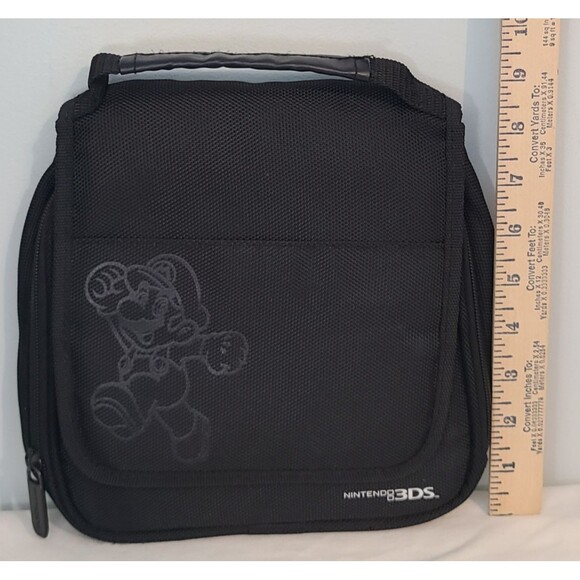 Nintendo 3DS Super Mario Carrying Case Travel Bag Transporter Black Video Games - Picture 16 of 16